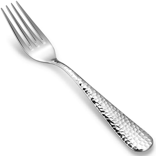KEAWELL Premium Louise Hammered 4-Piece Fork Set (4, 8" Dinner Forks)