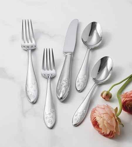 Lenox Butterfly Meadow 65-Piece 18/10 Silverware Set for 12, Flatware