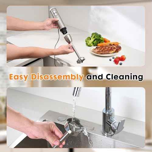 Immersion Blender Handheld 8 in 1 Hand Held Blenders Mixer Stainless