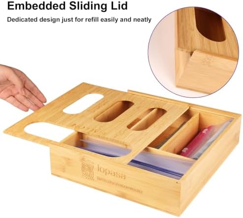 LOPASA Baggie Organizer for Drawer Compatible with Ziplock Bags