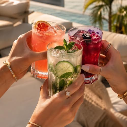 Restaurantware-Otto 10 Ounce Highball Glasses, Set Of 6 Paneled Tall