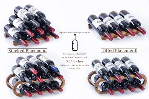 Wine Rack for Cabinet and Countertop - Adjustable in 2 Sizes - 3 Pack