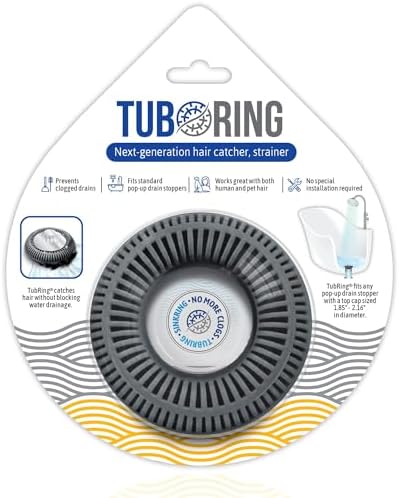 TubRing & SinkRing Charcoal Gray Combo – Bathroom Drain Hair Catcher