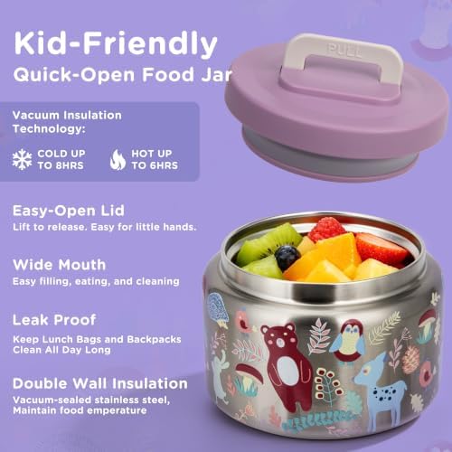 Kids Lunch Bento Box with 8oz Thermo/Ice Pack, BPA-Free, for School