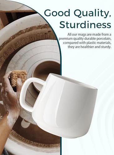 Teocera Coffee Mugs Set of 4-12oz Chip-Resistant Ceramic Cups with