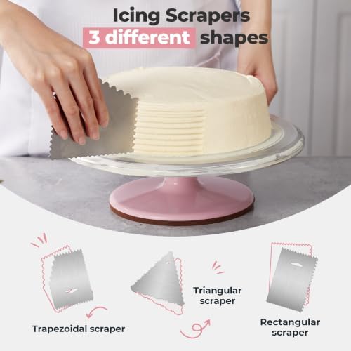 Kootek 12" Aluminum Cake Turntable Set