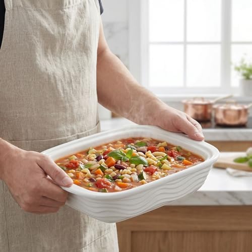 12" x 8" Ceramic Casserole Baking Dish With Glass cover, Lasagna Pan