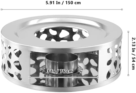 4PCS 430 Stainless Steel Teapot Warmer, Teapot Heater with Tealight
