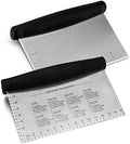 HaSteeL 2Pcs Bench Dough Scraper, Stainless Steel Griddle Chopper