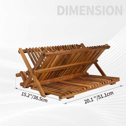 Utoplike Large Teak Dish Drying Rack