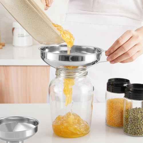 5 Pack Stainless Steel Canning Funnel Set, Wide Mouth Funnel for Mason