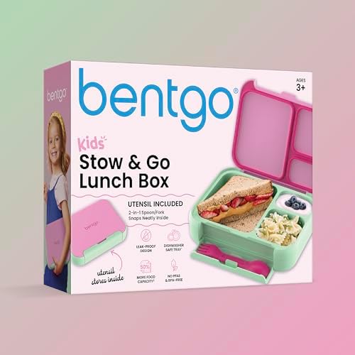 Bentgo Kids Stow & Go Leak-Proof Lunch Box with Built-In Utensil