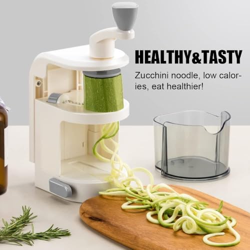 Badelite 4-IN-1 Rotating Blade Vegetable Spiralizer, White