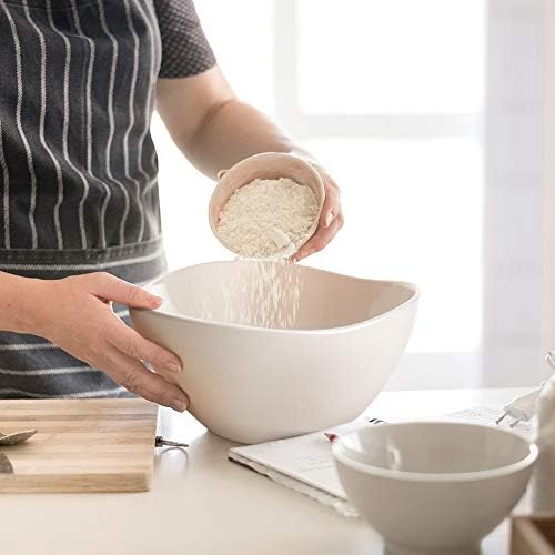 DOWAN Large Mixing Bowls, Ceramic Serving Bowls, 3.2 Quart Deep Salad