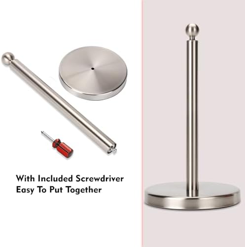 Kalitro Countertop Paper Towel Holder, Stainless Steel Base