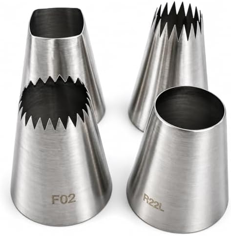 Large Piping Nozzles, 4Pcs #9FT #F02#F06#R22L Stainless Steel Seamless