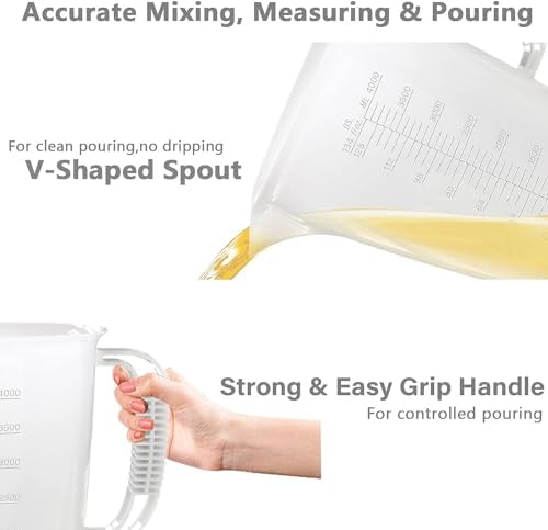 1 Gallon Measuring Pitcher-Convenient Conversion Chart,134oz Extra