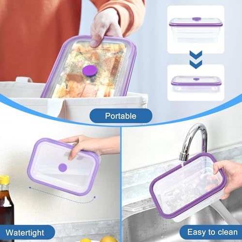 Collapsible Food Storage Containers, Premium Silicone, BPA