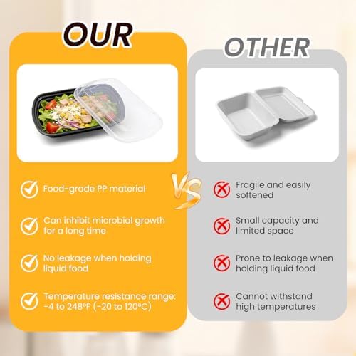 30Pack-24oz Meal Prep Containers Reusable with Lids - BPA-Free Plastic