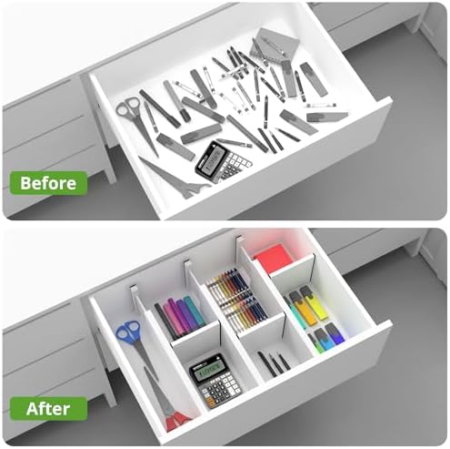 ANTOWIN 4 Pack Expandable Drawer Dividers, 4.7'' High, Extend from