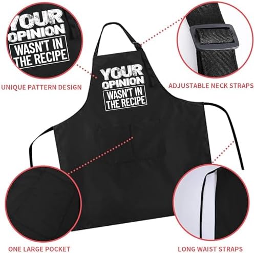 Rosoz Funny BBQ Black Chef Aprons for Men Adjustable Kitchen Cooking