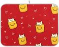 OTVEE Cartoon Cat Pattern Dish Drying Mat for Kitchen Counter