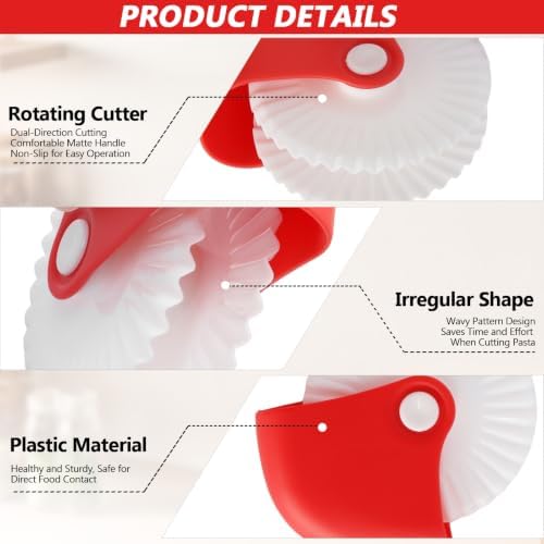 2-Pack Pastry Wheel Cutter Set, Pie Crust Crimper for Dough Cutting