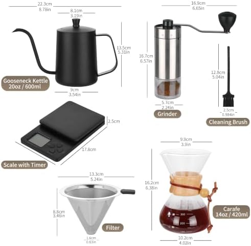 Coffee Pour Over Set with Dripper and Kettle