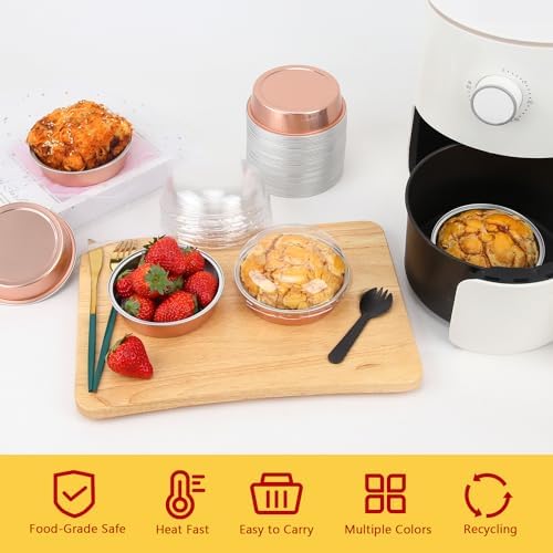 LNYZQUS 8oz Mini Pie Tins with Lids 50 Pack, 4 Inch Individual Cake