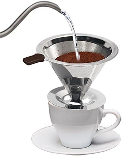 Mixpresso Pour Over Coffee Cone Dripper with Cup Stand - Paperless and