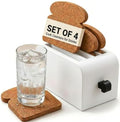 ELIKAI Cork Coasters Set of 4, Absorbent & Heat-Resistant Drink Holder