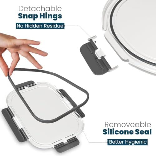 KICHLY 24 Pc Borosilicate Glass Meal Prep Containers