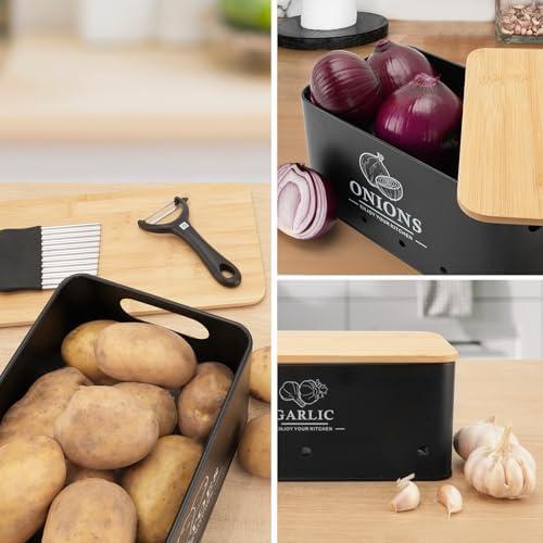 3-Piece Vegetable Storage Set with Bamboo Lids