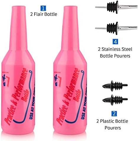 SuproBarware Flair Bottle - Pink Flair Bartender Kit 7pcs Flair Bottle