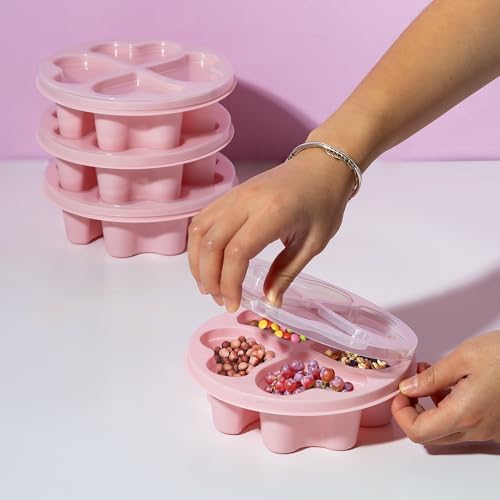 Paris Hilton Stackable Bento Snack Container Set, 4-Compartment Meal