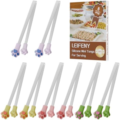 8PCS Silicone Mini Tongs, Cat Paw Shape