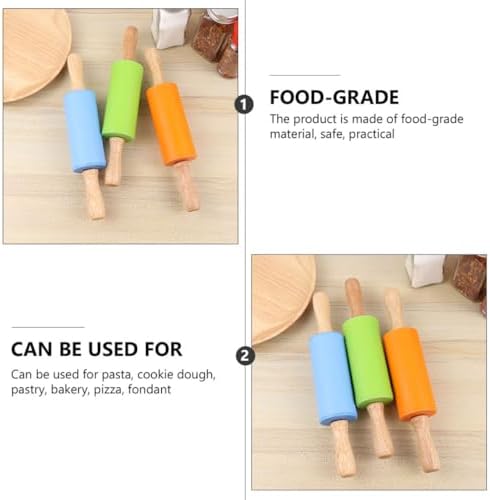 4Pcs Silicone Rolling Pins for Boy Girl, Baking Dough Tool