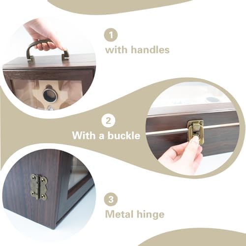 Wine Gift Box with Clear Window 2 Bottle Top Handle with 3 Wine