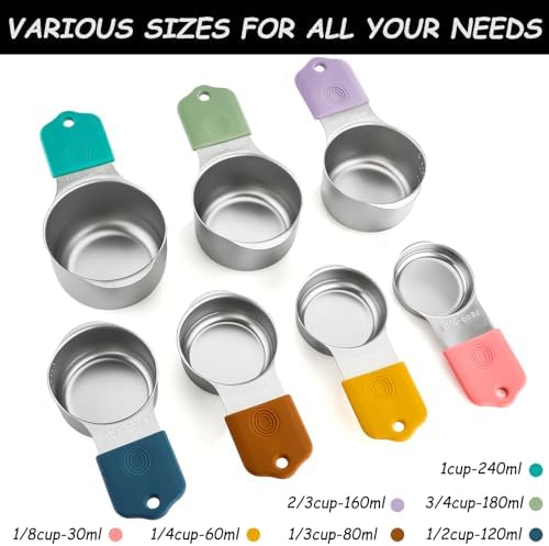 Magnetic Measuring Cups Set Stainless Steel Stackable Nesting