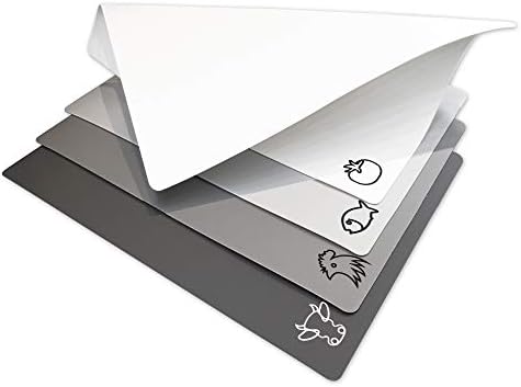 Fotouzy Flexible Plastic Cutting Board Mats with Food Icons, BPA-Free