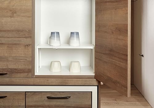 Nxconsu Expandable Cabinet Shelf, Shelf Riser for Cabinets, 11.8" White