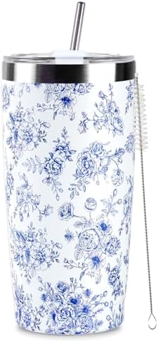Tumbler, Insulated Coffee Travel Mug with Lid and Straw for Women