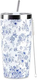 Tumbler, Insulated Coffee Travel Mug with Lid and Straw for Women
