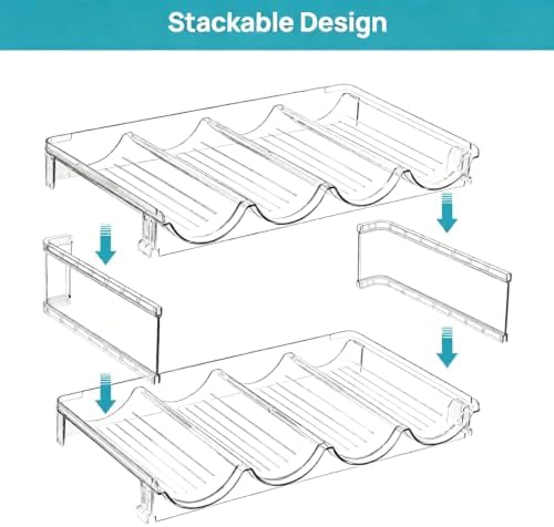 Plastic Stackable Wine Rack for Refrigerator - Large Capacity Water