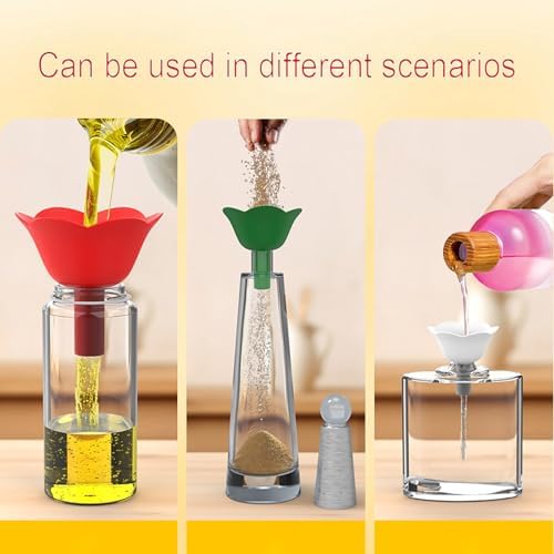 Silicone Kitchen Funnel Set, Christmas Tree Shape Funnel Set, Silicone