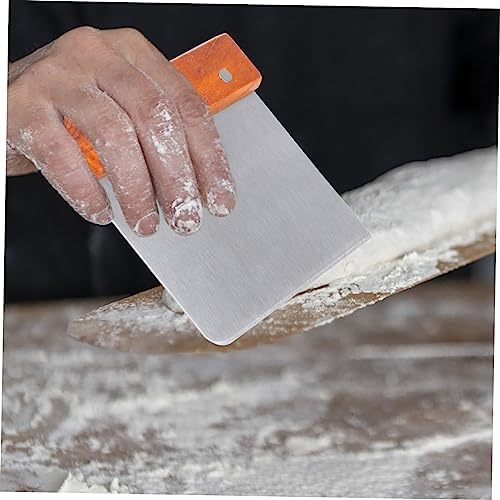 Stainless Steel Dough Cutter with Wood Handle Flour Scraper
