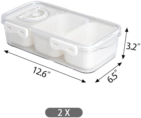 2 Pack Divided Snackle Box with 3 Compartments