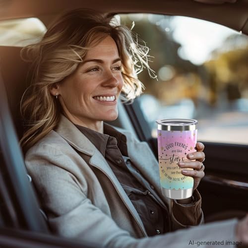 Friendship Gift 20oz Tumbler with Lid Straw(Good Friends-Star)