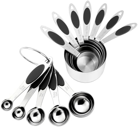 Magnetic Measuring Cups and Spoons Set, 12 Piece Stainless Steel