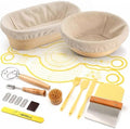 DOYOLLA Bread Proofing Baskets Set, 10 Inch Oval & 8.5 Inch Round